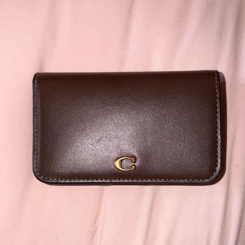 Coach Brown Wallet with Gold Logo